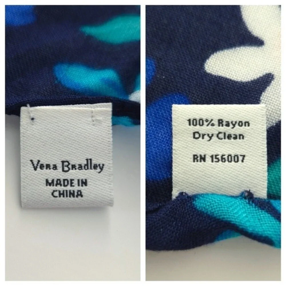 Vera Bradley Blue Floral Moonlight Garden Fringe Scarf & Petite‎ Paisley Socks